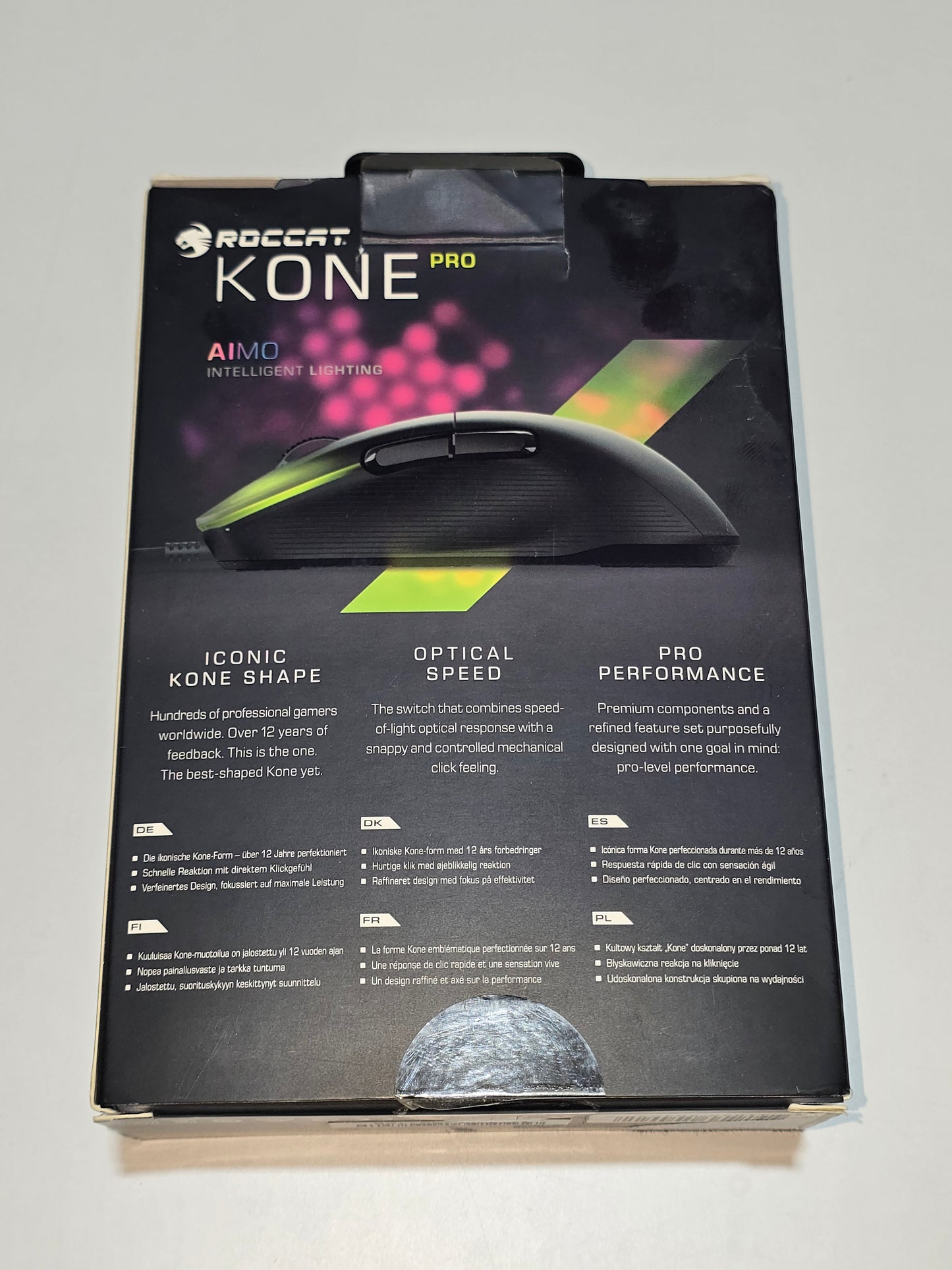 ROCCAT Kone Pro – Souris gaming ergonomique ultraperformante (blanc) – Neuf et complet, emballage ouvert