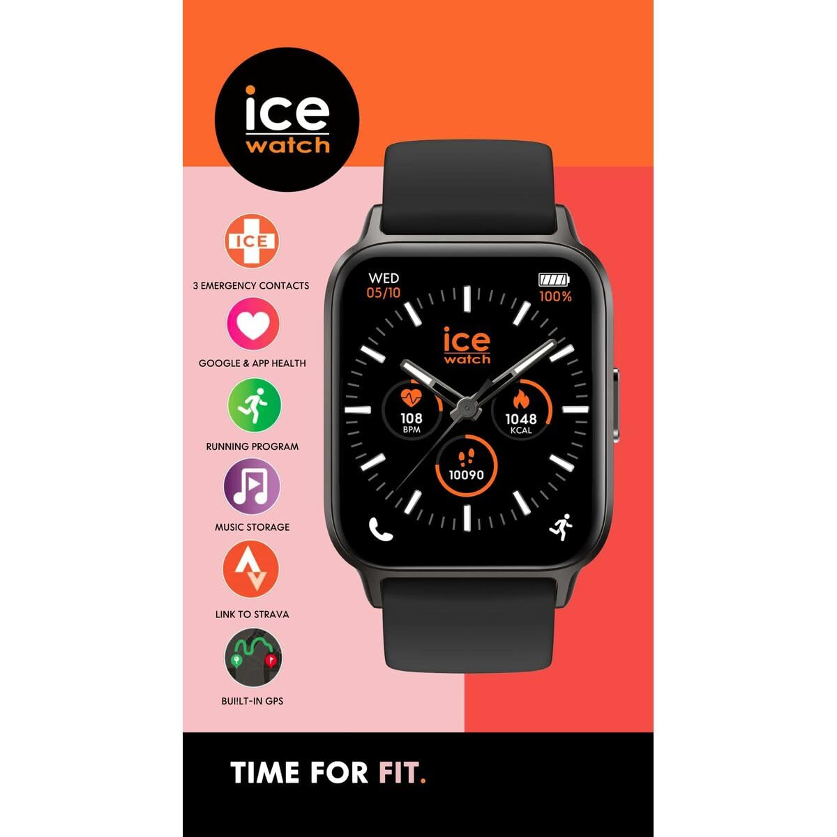 Smartwatch Ice-Watch ICE fit 1.0 Noir - Montre Connectée Sport