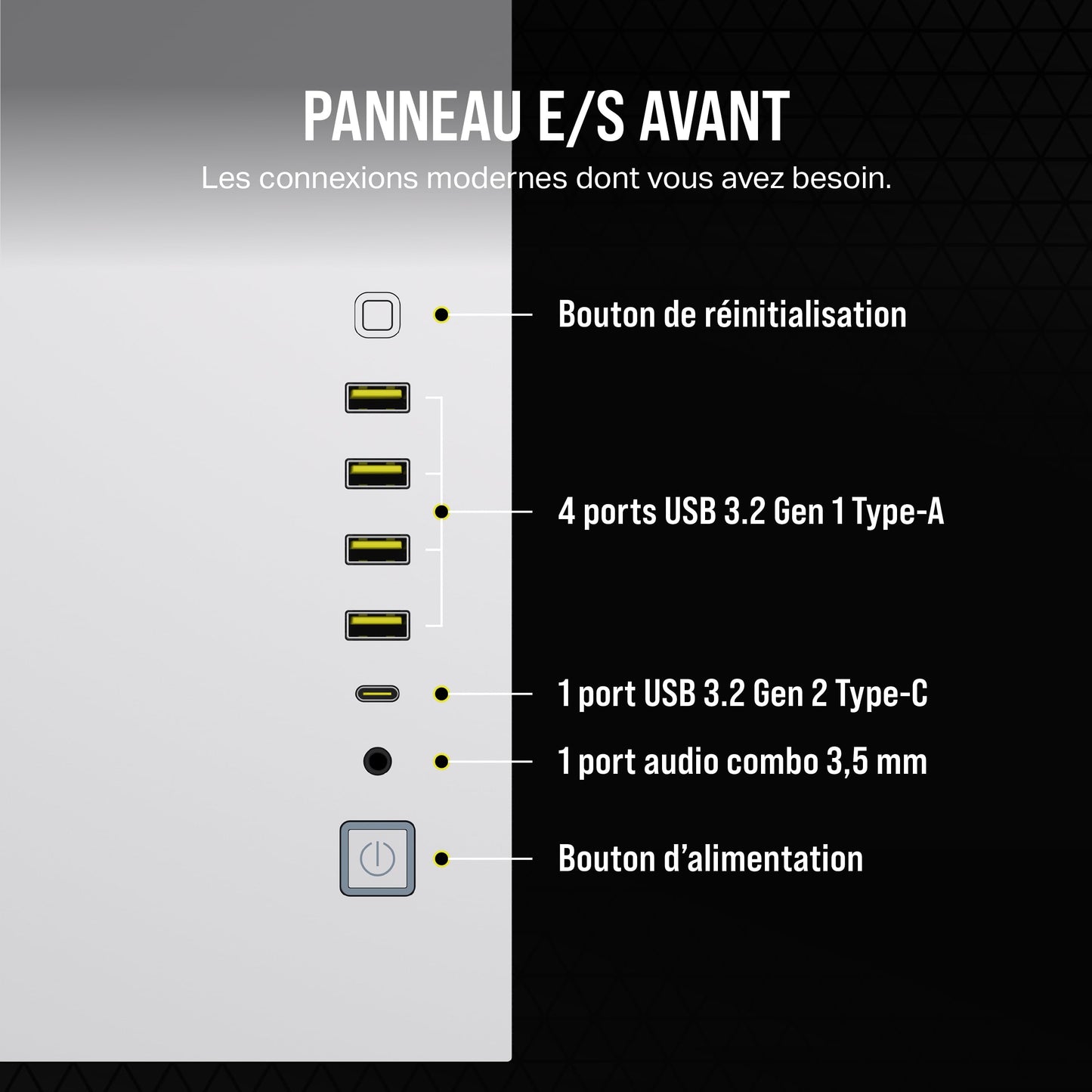 CORSAIR 6500X Boîtier PC mATX Blanc - Gaming & Performance