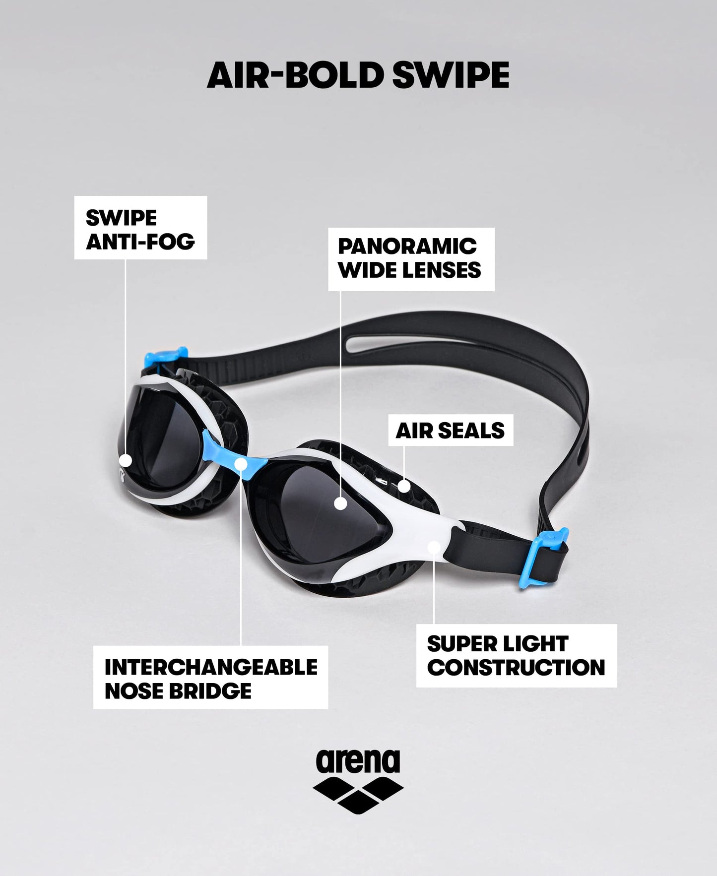 Lunettes Natation ARENA Air-Bold Swipe Mixte - Anti-Buée