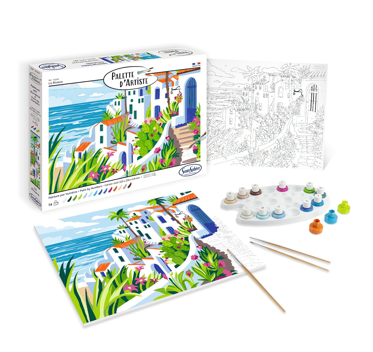 Sentosphère Palette La Riviera – Peinture par Numéros 16 Couleurs