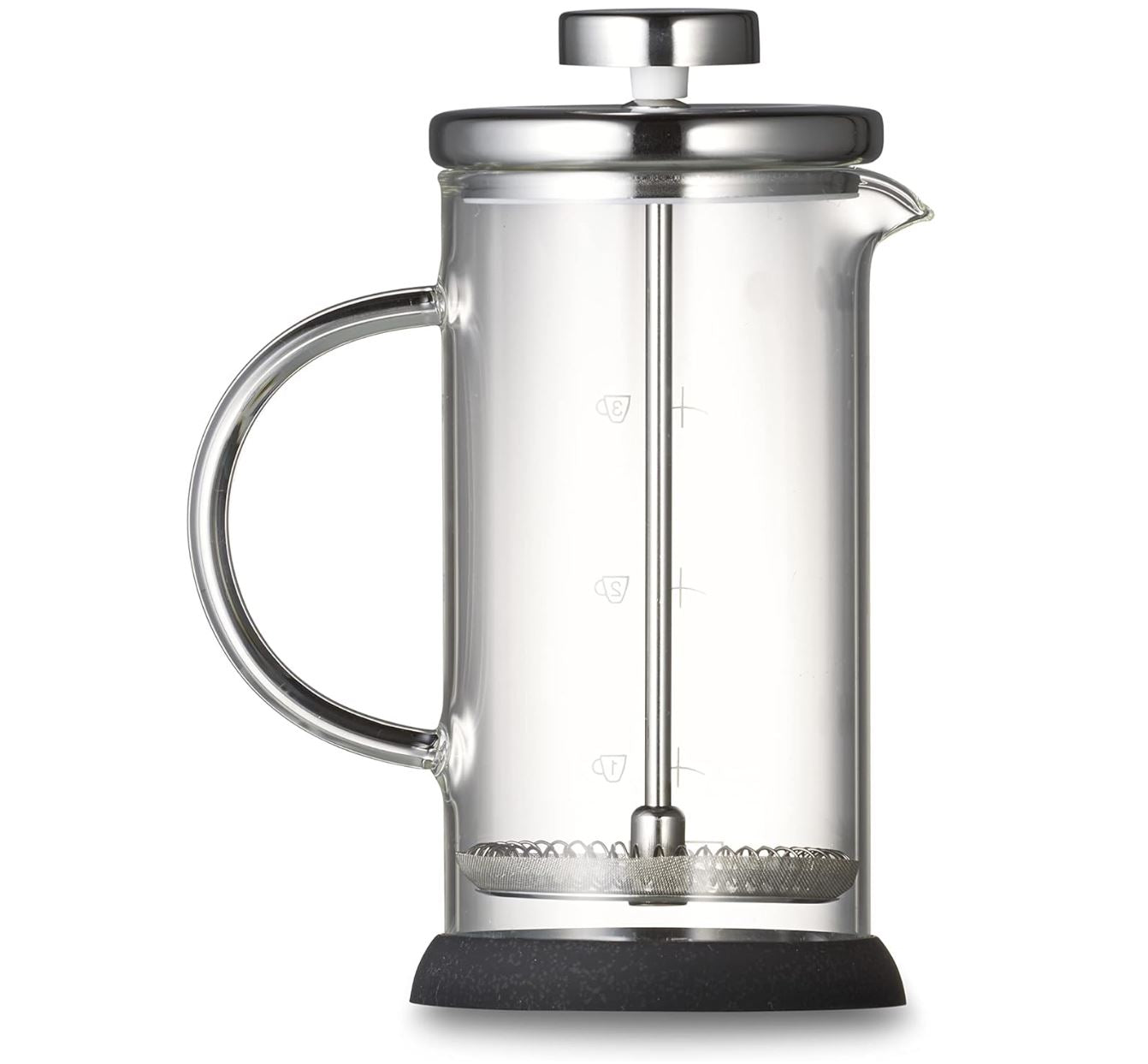 Melitta Cafetière à Piston 400 ml – French Press Inox & Verre – Café ou Thé – 3 Tasses – Compatible Micro-Onde