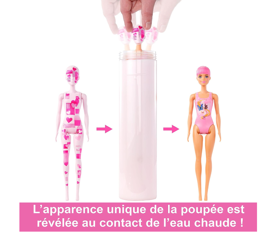 Barbie Color Reveal Totally Denim – Poupée à surprises avec changement de couleur (HJX55)