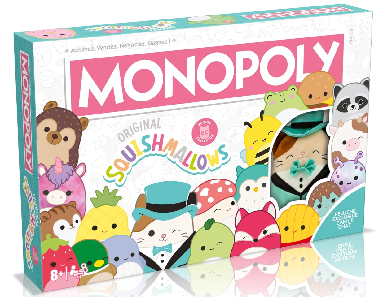 Monopoly Squishmallows – Édition française – Jeu de société familial Winning Moves