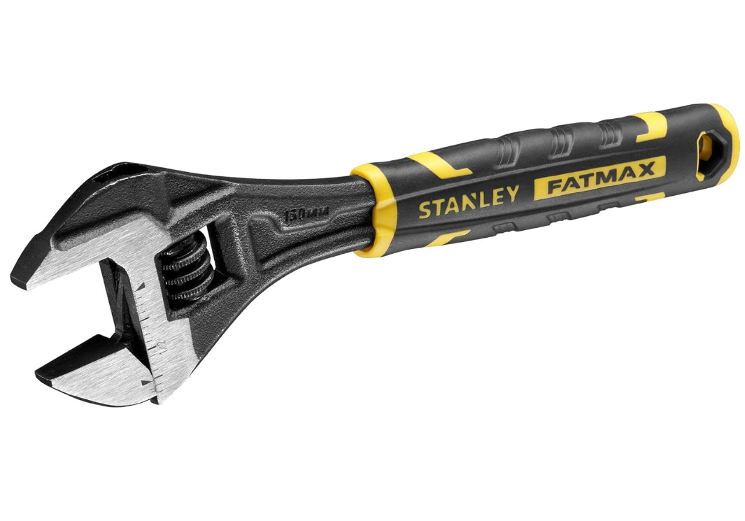 Stanley FatMax FMHT13125-0 – Clé à molette réglable 6" bi-matière avec ouverture rapide – Noir/Jaune