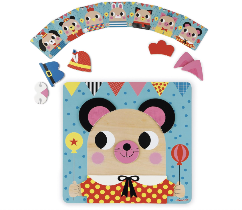 Janod – Jeu éducatif magnétique géant 30 pièces en bois – Développe la motricité fine – Dès 2 ans