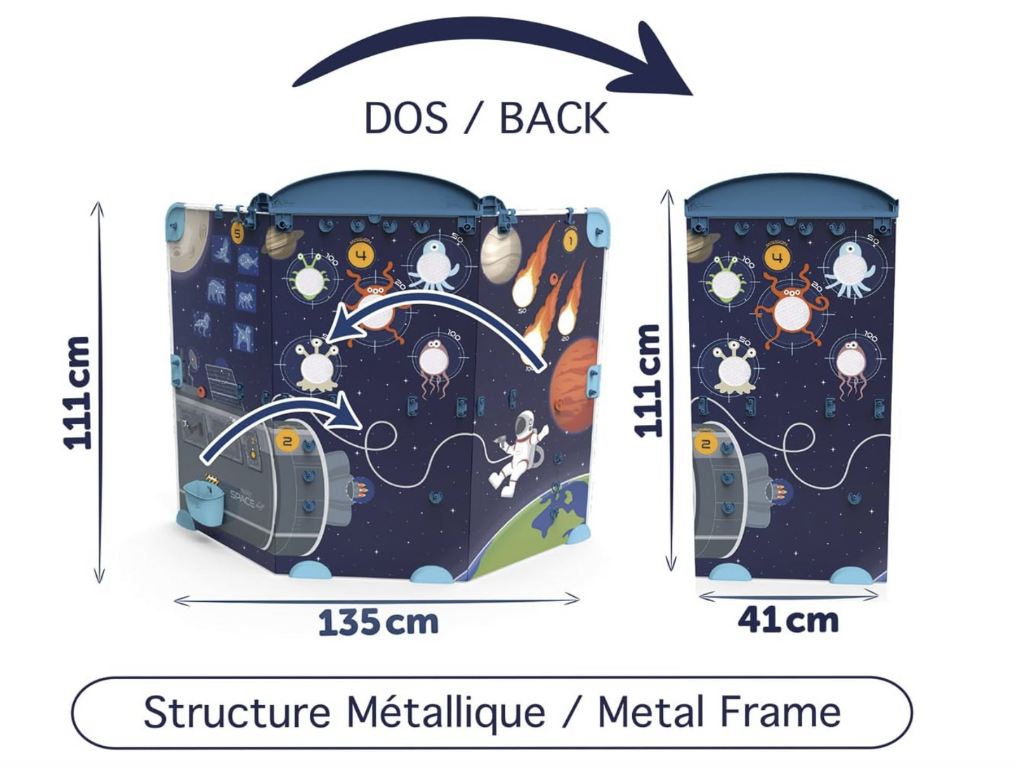 Smoby Space Center – Jeu de découverte de l’espace avec 15 activités et 60 accessoires – Dès 5 ans – Fabrication française