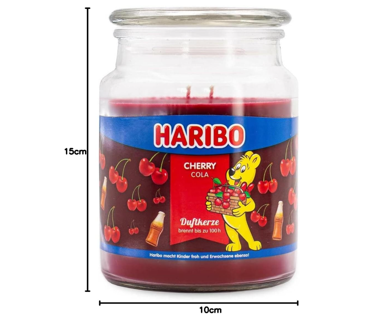 Bougie parfumée Cherry Cola 510 g – 2 mèches couvercle 110h - vue 3