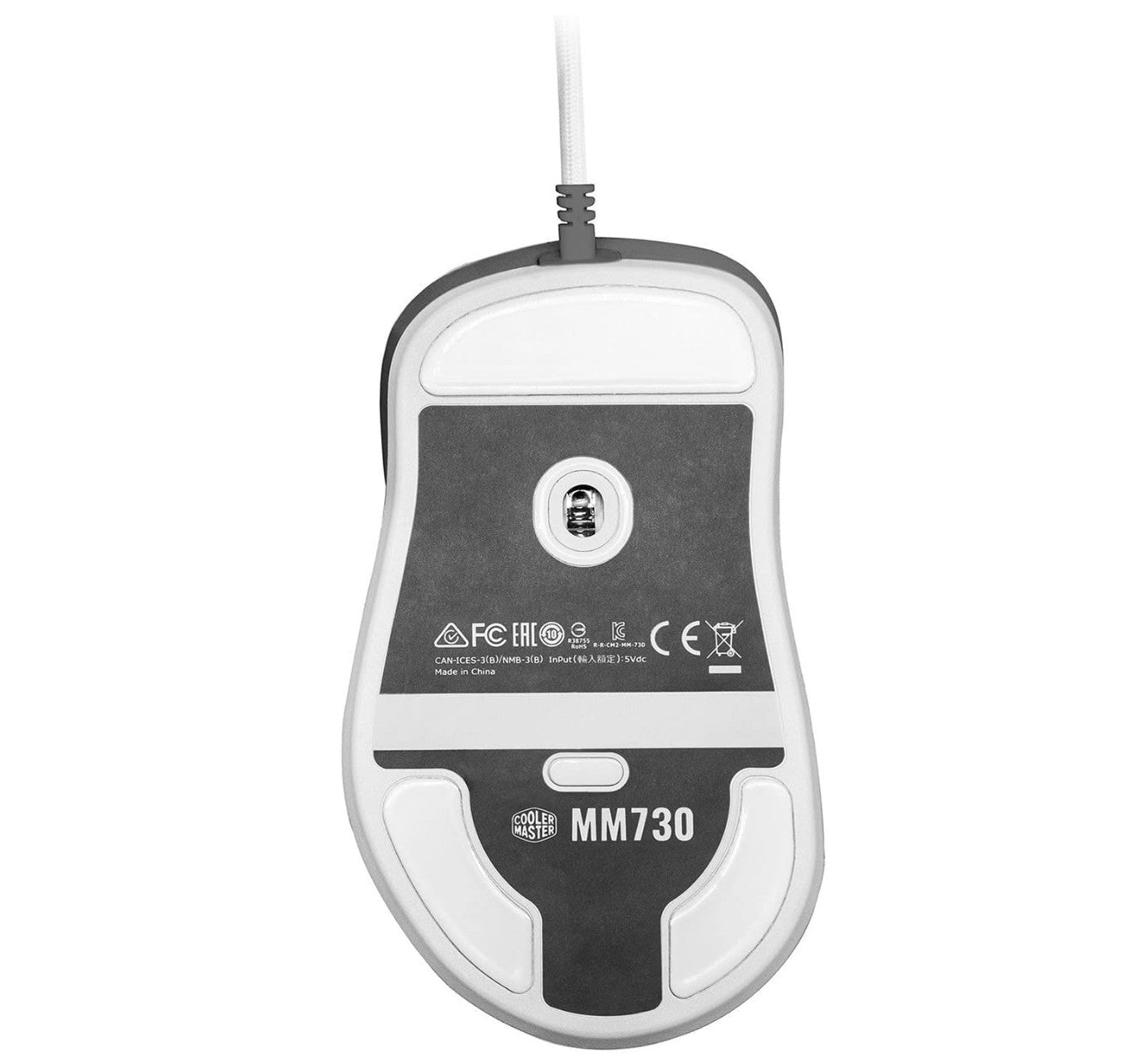 Cooler Master MM730 - Souris Gamer RGB Ultralégère 48g • Capteur 16K DPI PMW3389 • Switchs Optiques 70M Clics • Blanc Mat