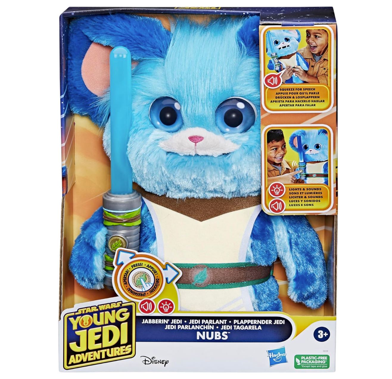 Hasbro - Star Wars Yound Jedi, Peluche à Fonction 28 cm - dès 3 ans - F83395L0