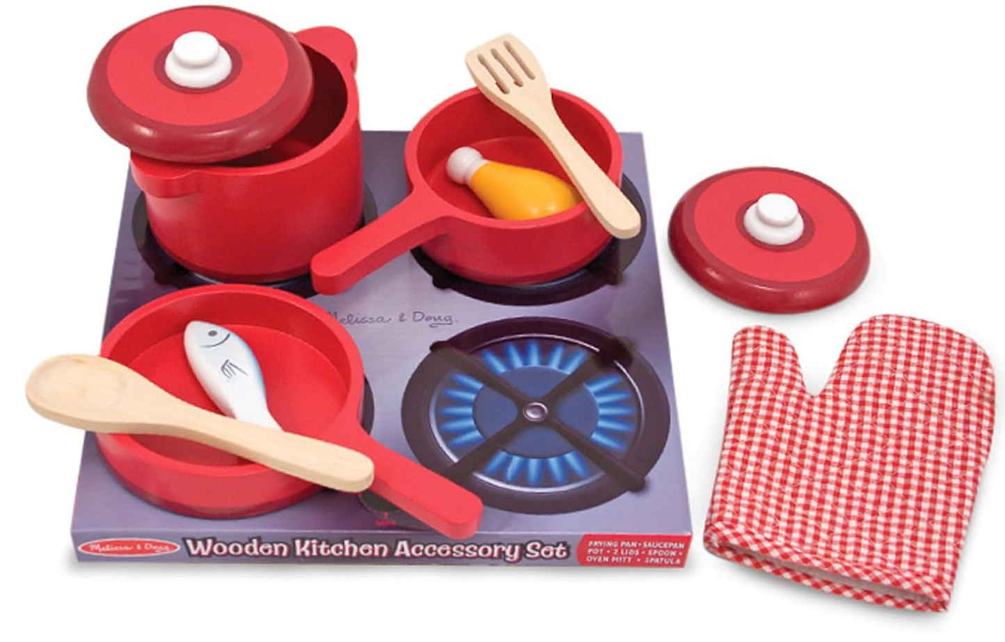 Melissa & Doug – Ensemble accessoires cuisine bois 8 pièces dès 3 ans - vue 4