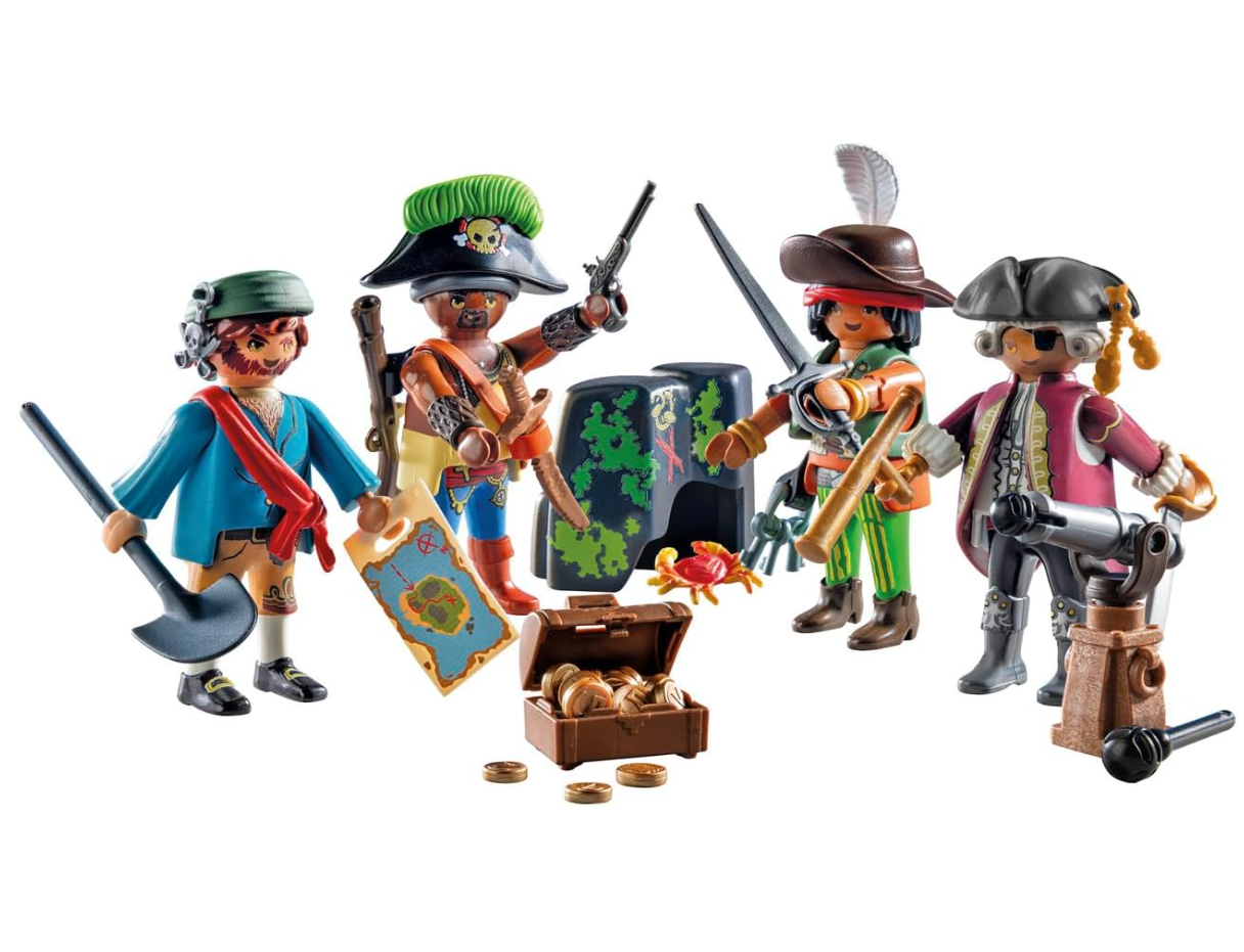 Playmobil 71533 MyFigures : Pirates - Prenez Le Large et embarquez pour Une Chasse au trésor en mer - Set de Plusieurs Personnages à Personnaliser - Pirates - Dès 5 Ans