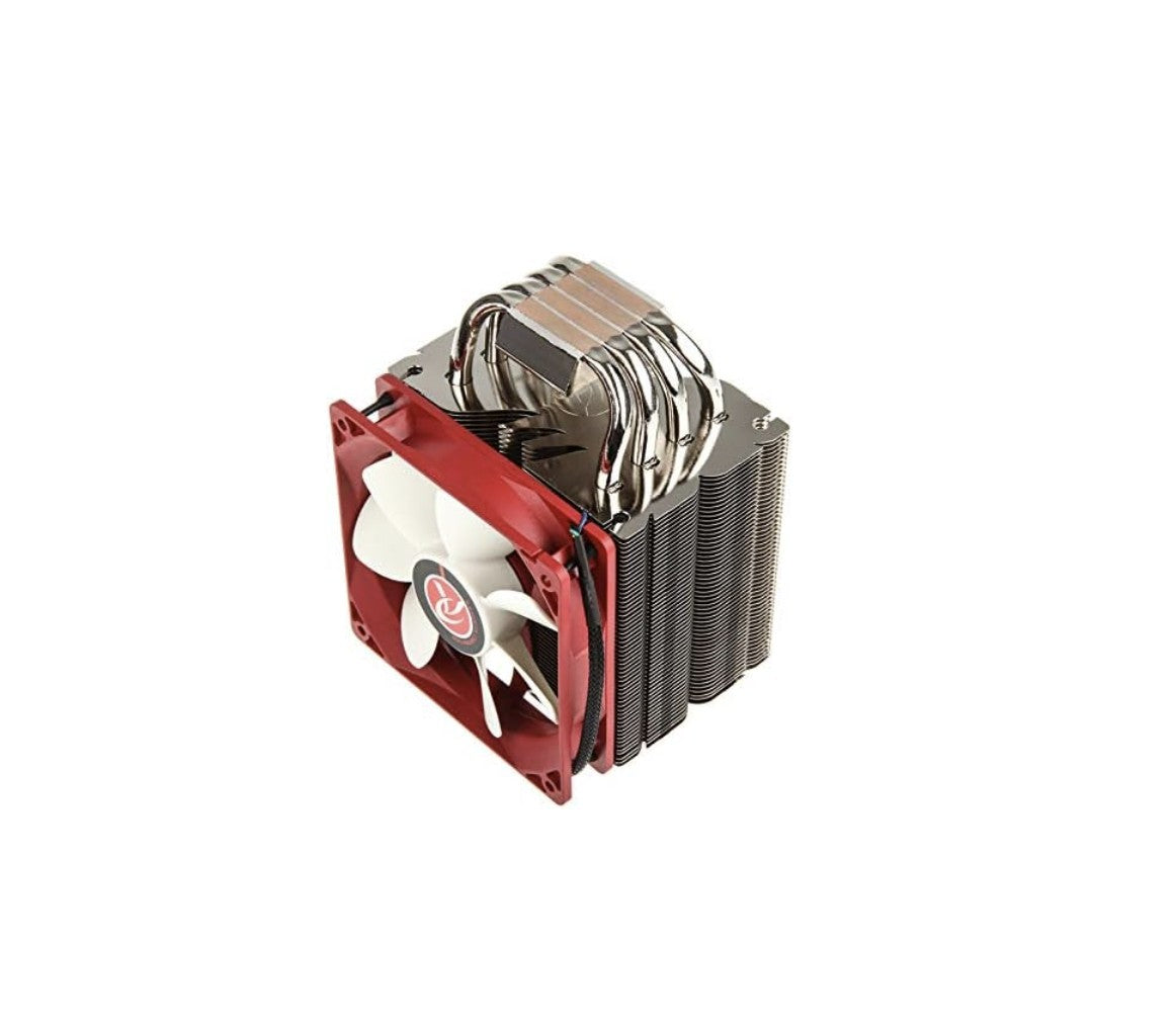 Raijintek Themis Evo – Refroidisseur CPU 120 mm • 4 caloducs Ø 8 mm • Compatible Intel & AMD • Rouge/Blanc