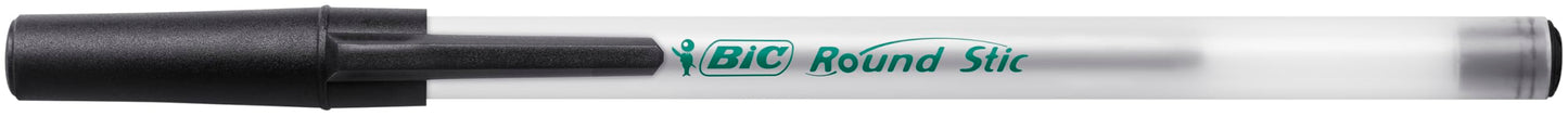 BIC Round Stic ECOlutions Stylos Bille Noir 1 mm Boîte 60 - vue 4