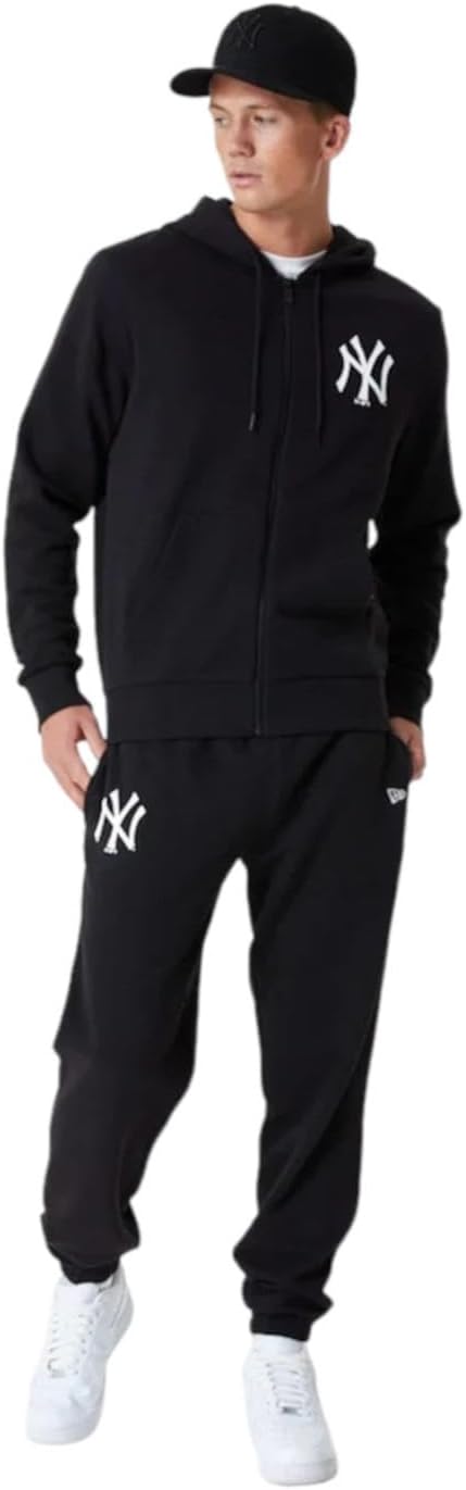New Era MLB Essentials – Sweatshirt zippé New York Yankees – Homme – Taille M – Logo Officiel – Noir