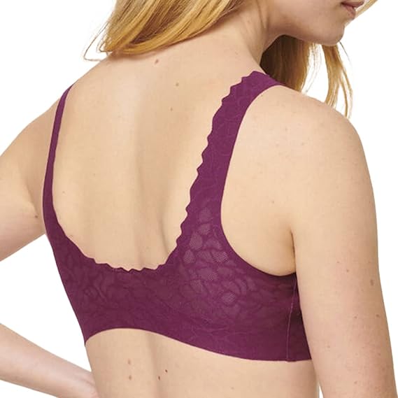 Sloggi Zero Feel Lace 2.0 Bralette – Brassière femme sans armatures – Wine 00YN – Taille M