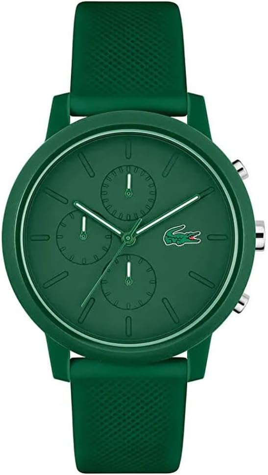 Lacoste 12.12 2011245 – Montre Chronographe Quartz Homme – Vert – Bracelet silicone