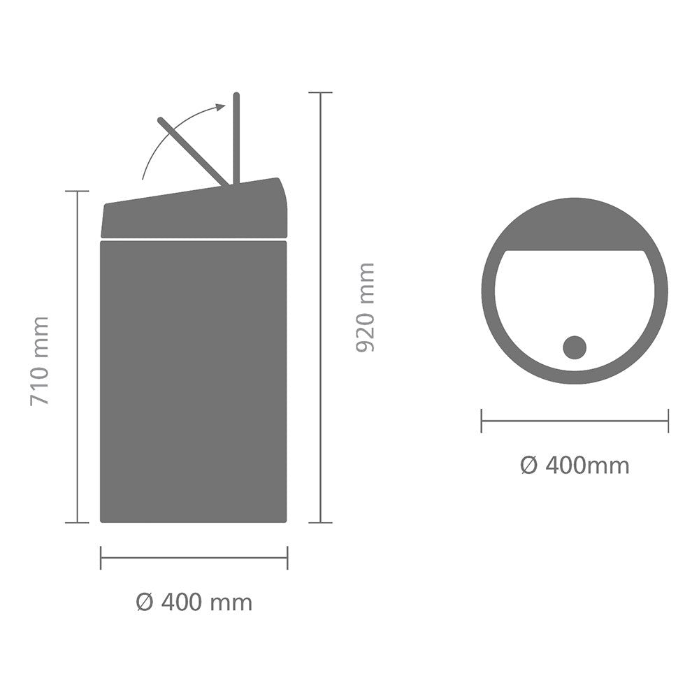Poubelle Brabantia Touch Bin 60L Noir Mat – Design Premium - vue 3