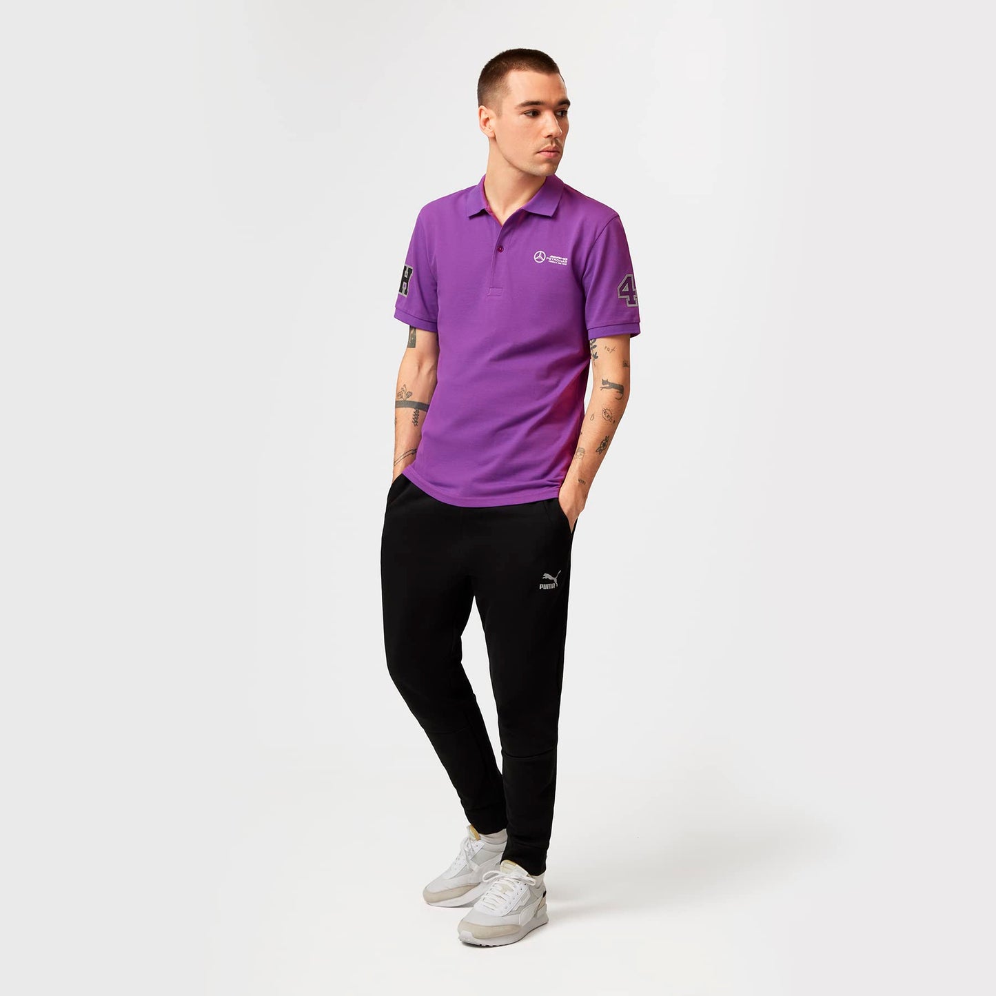 Mercedes AMG Petronas F1 Hamilton LH44 Polo Violet M – Officiel