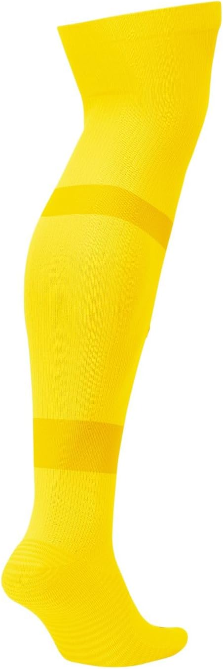 Nike MatchFit – Chaussettes de Football Haute Performance – Jaune/Or/Noir – Taille L – Mixte – Confort & Maintien Optimal