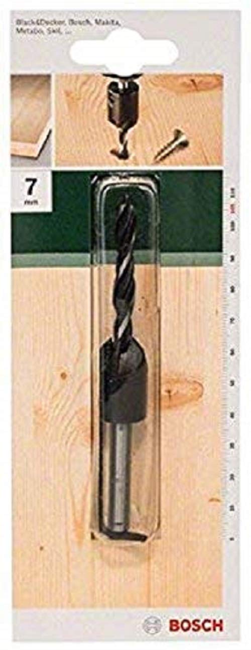 Bosch Mèche à Bois Ø 7 mm + Fraise à Lamer 90° – 105 mm