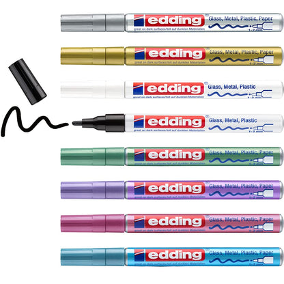 edding 751 Marqueurs Peinture Métallisés – 8 stylos 1-2 mm