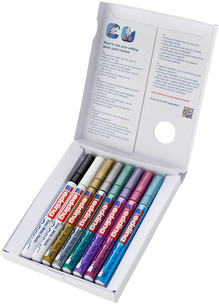 edding 751 Marqueurs Peinture Métallisés – 8 stylos 1-2 mm