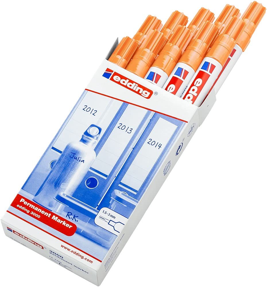 edding 3000 Marqueurs Permanents Orange – Lot de 10 - vue 2
