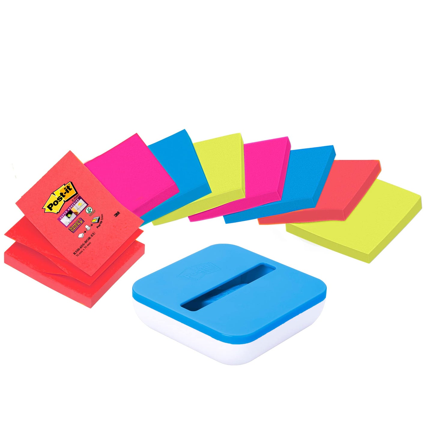 Post-it Z-Notes Super Sticky 3M 76x76mm + Dévidoir Offert