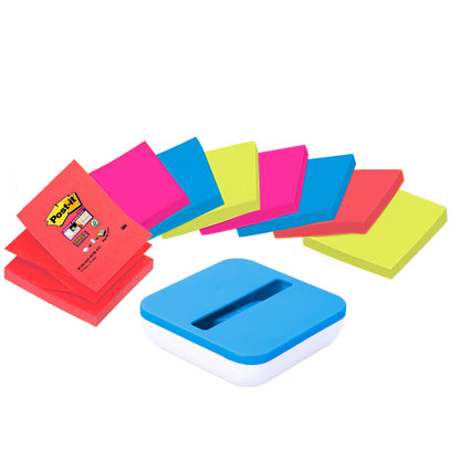 Post-it Z-Notes Super Sticky 3M 76x76mm + Dévidoir Offert