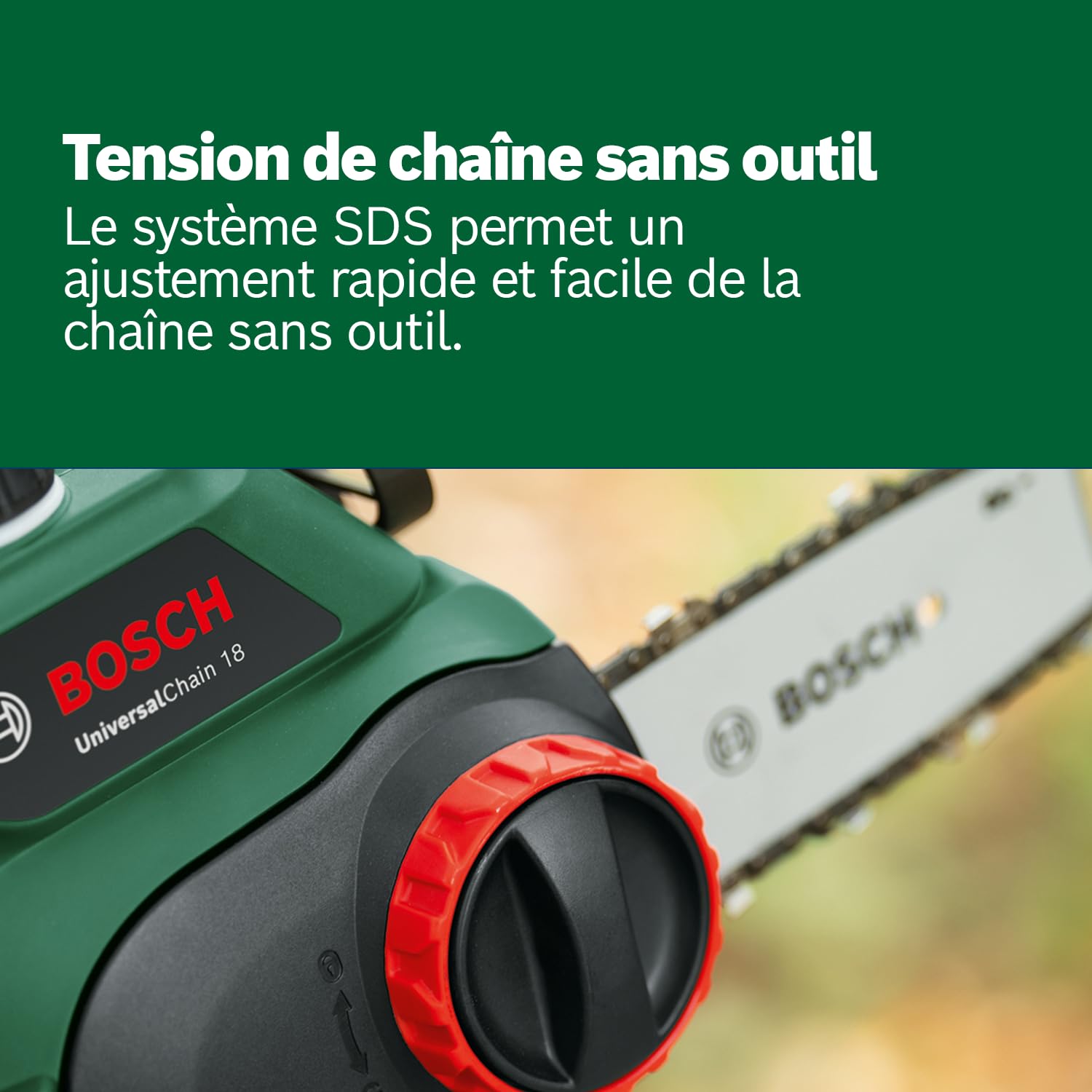 Bosch UniversalChain 18 Tronçonneuse Sans Fil – Guide 20 cm - vue 5