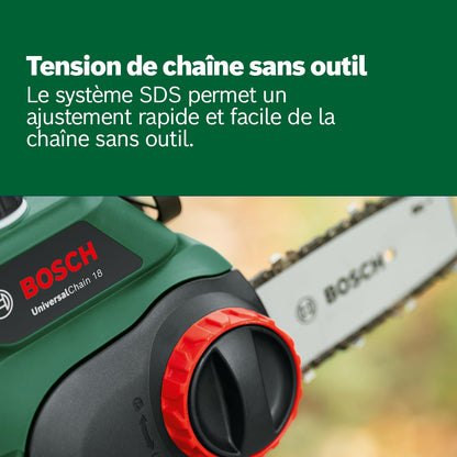 Bosch UniversalChain 18 Tronçonneuse Sans Fil – Guide 20 cm - vue 5
