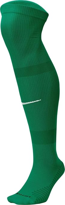 Nike MatchFit – Chaussettes de football unisexes – Vert Pin / Vert Gorge / Blanc – Taille L