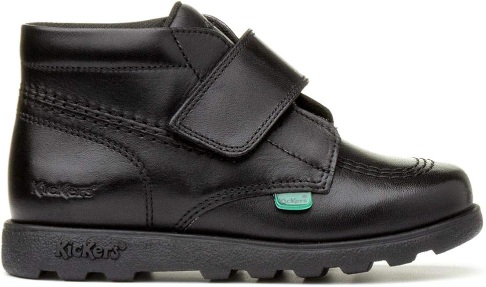 Kickers Fragma Strap Leather Boots – Bottes mixte enfants, cuir noir, pointure 22 EU