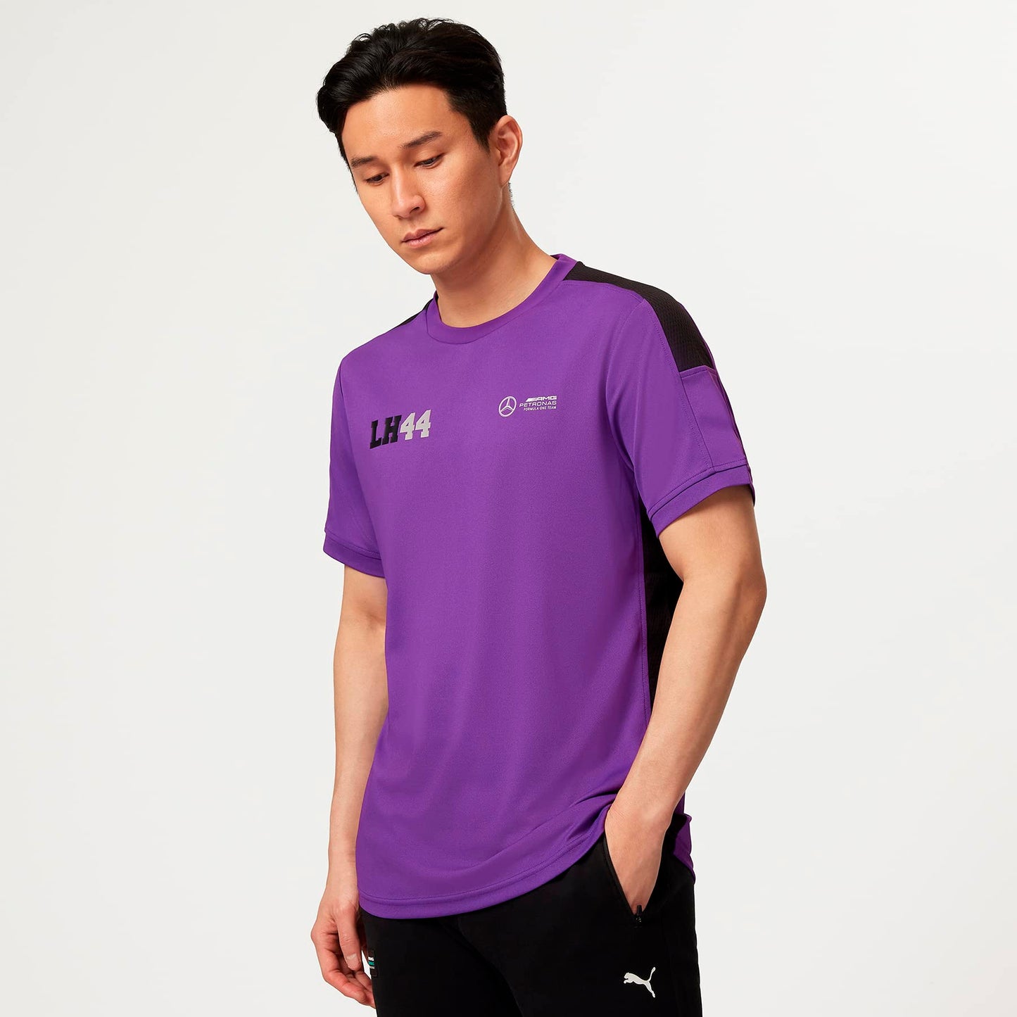 Mercedes AMG F1 Hamilton LH44 T-Shirt Violet Taille M – Officiel