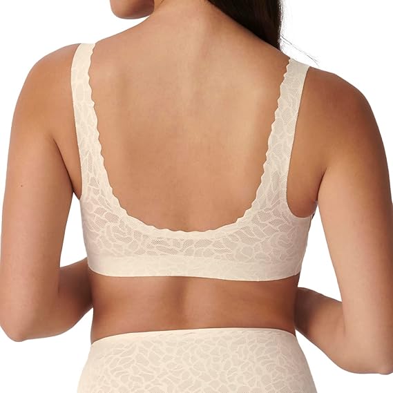 Sloggi Zero Feel Lace – Bustier femme sans armatures – Blanc Angora – Taille L
