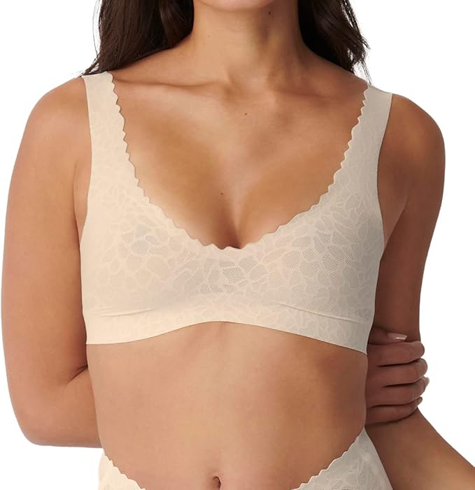 Sloggi Zero Feel Lace – Bustier femme sans armatures – Blanc Angora – Taille L