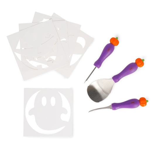 Kit Sculpture Citrouille Halloween Legami 8 Pièces + Pochoirs
