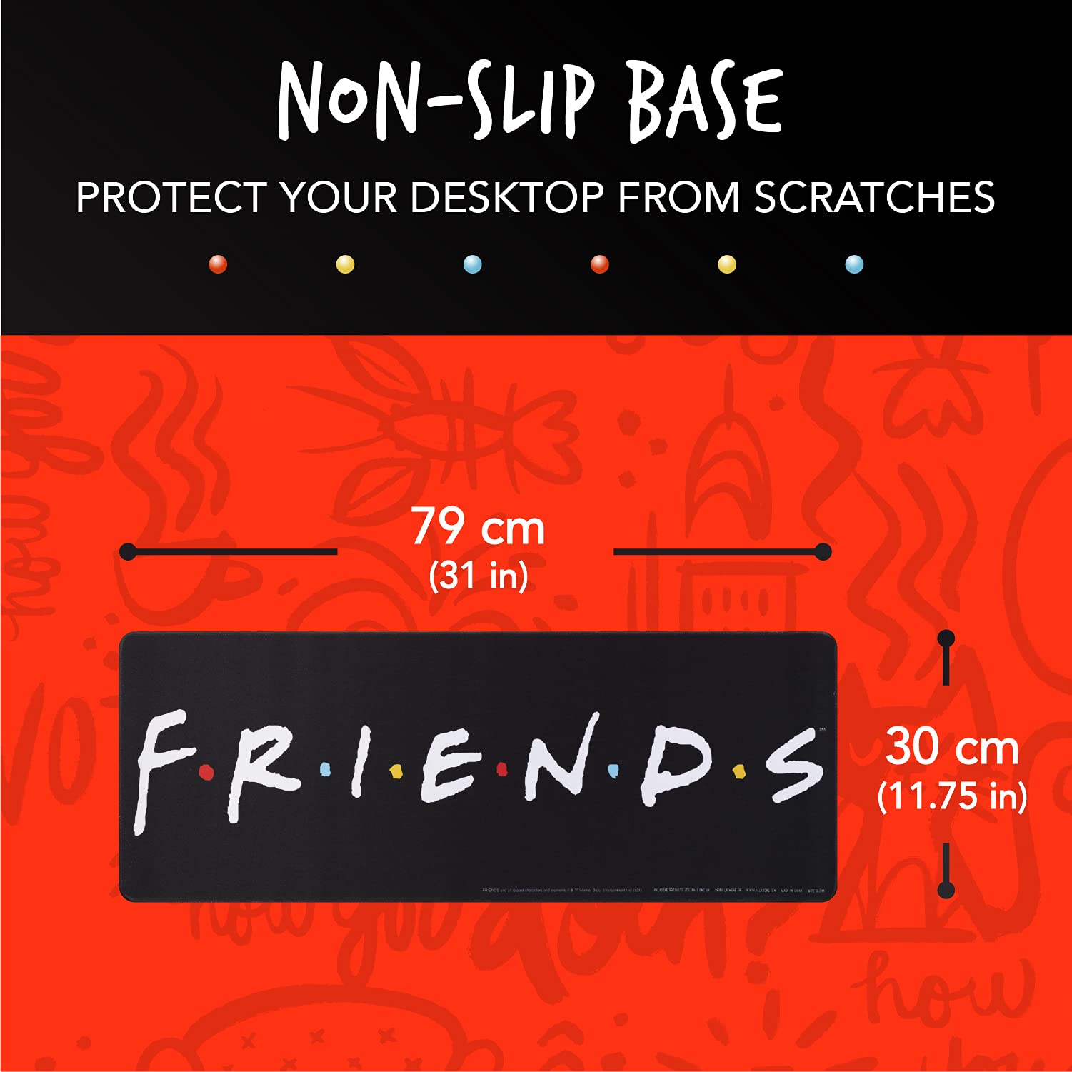 Sous-main Bureau Friends Paladone 40x80cm – Logo Officiel - vue 3