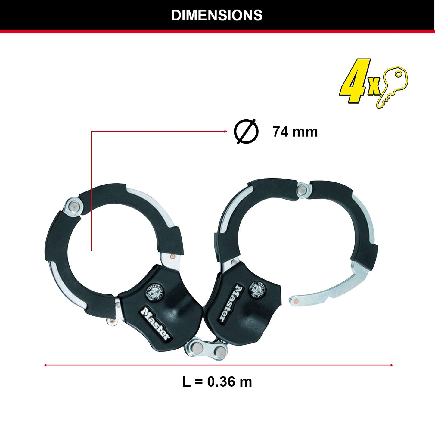 Antivol Trottinette Master Lock 36cm Certifié - Sécurité Max