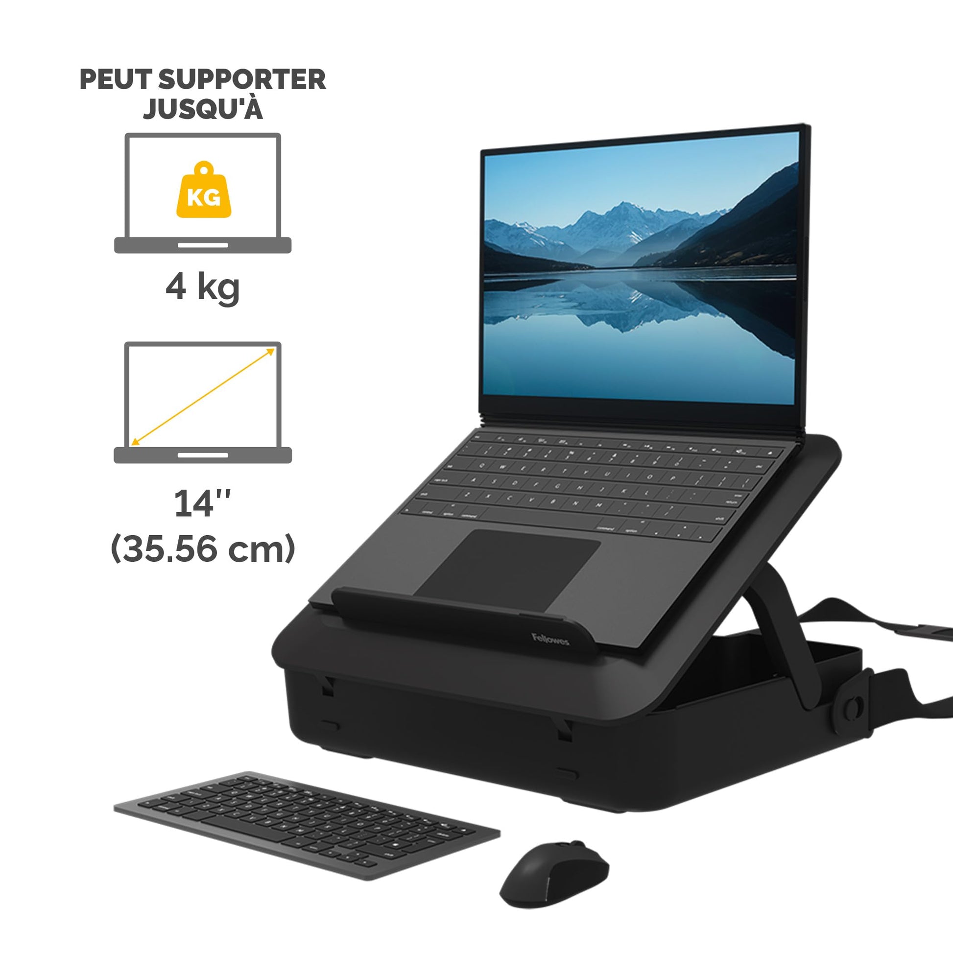 Boîte Rangement Fellowes Breyta Ergonomique 2-en-1 Noir - vue 3