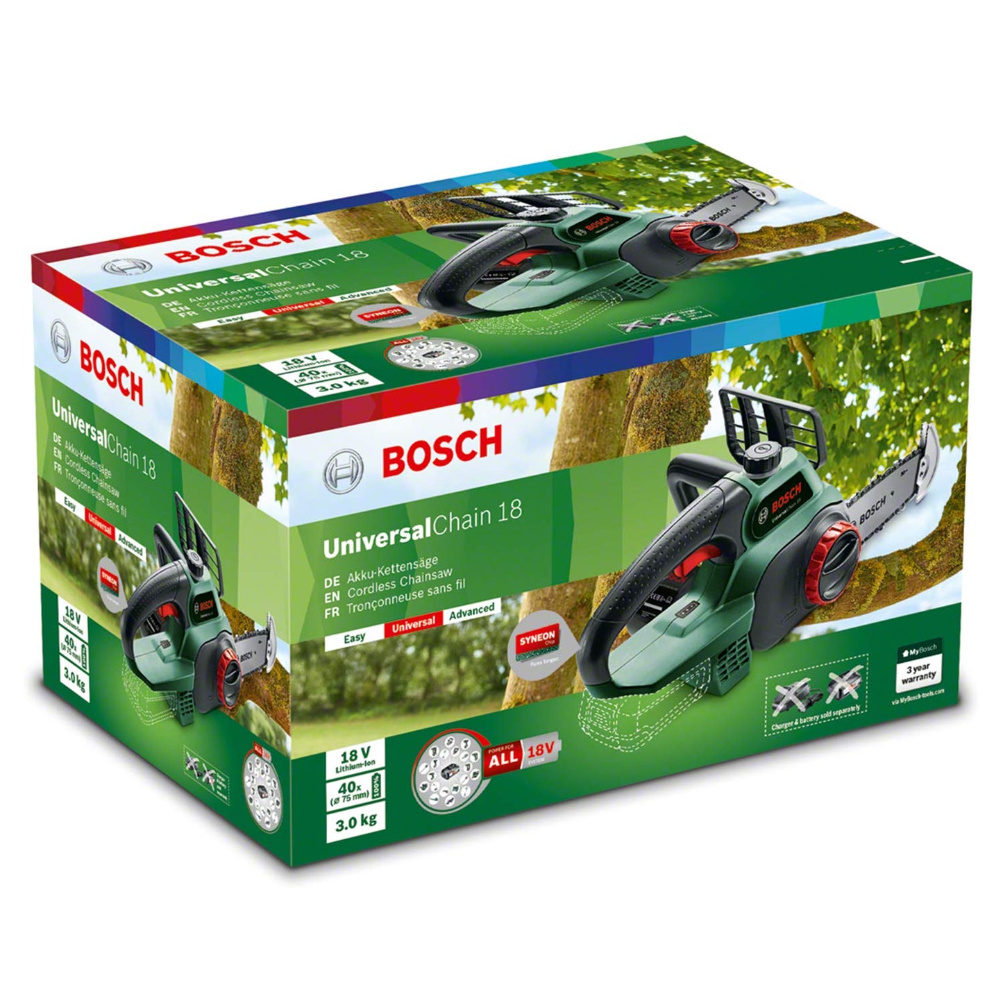 Bosch UniversalChain 18 Tronçonneuse Sans Fil – Guide 20 cm - vue 8