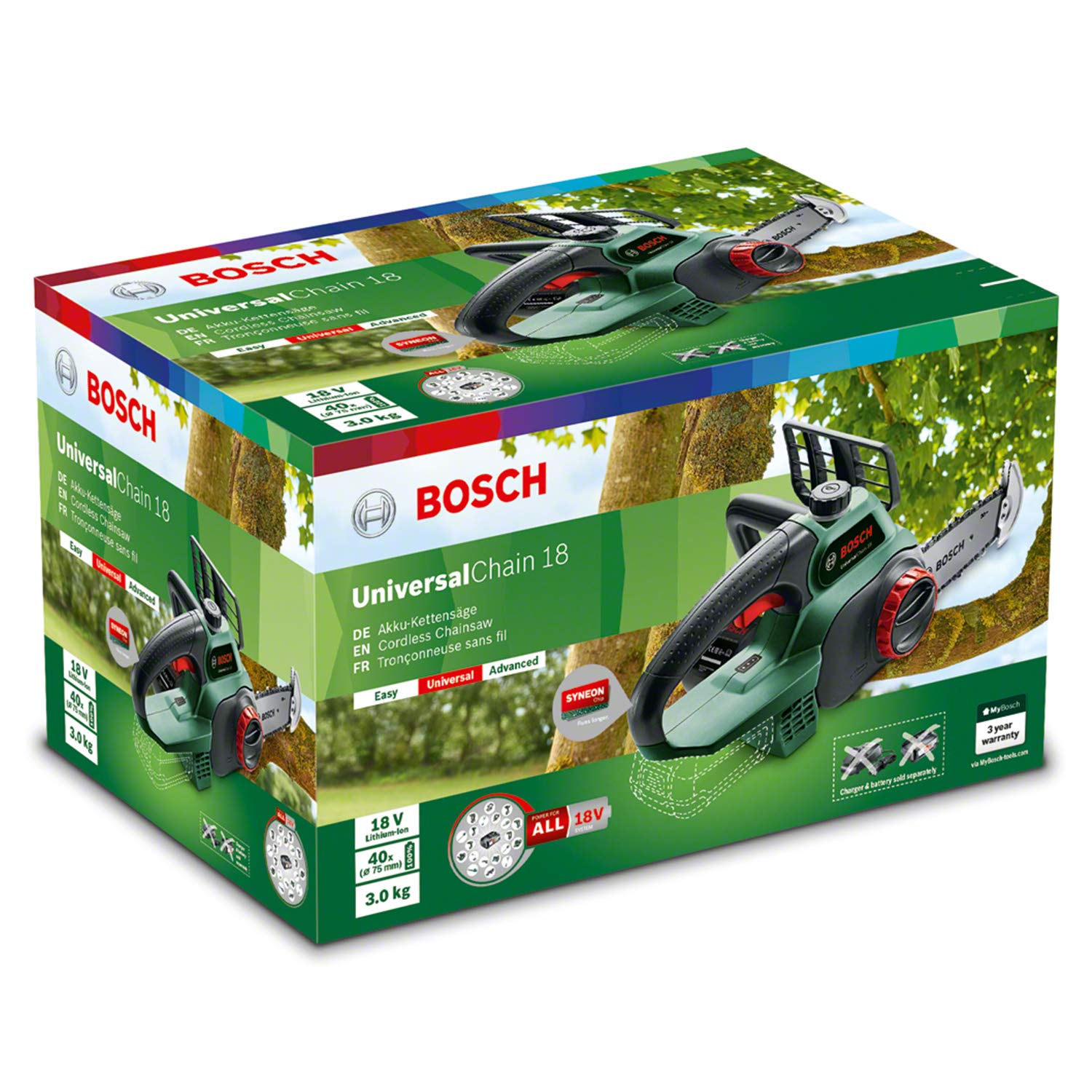 Bosch UniversalChain 18 Tronçonneuse Sans Fil – Guide 20 cm - vue 8