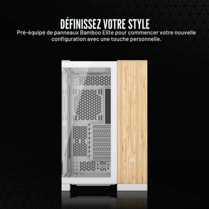 Corsair 6500X Boîtier PC Verre Trempé Blanc Bambou Double Chambre