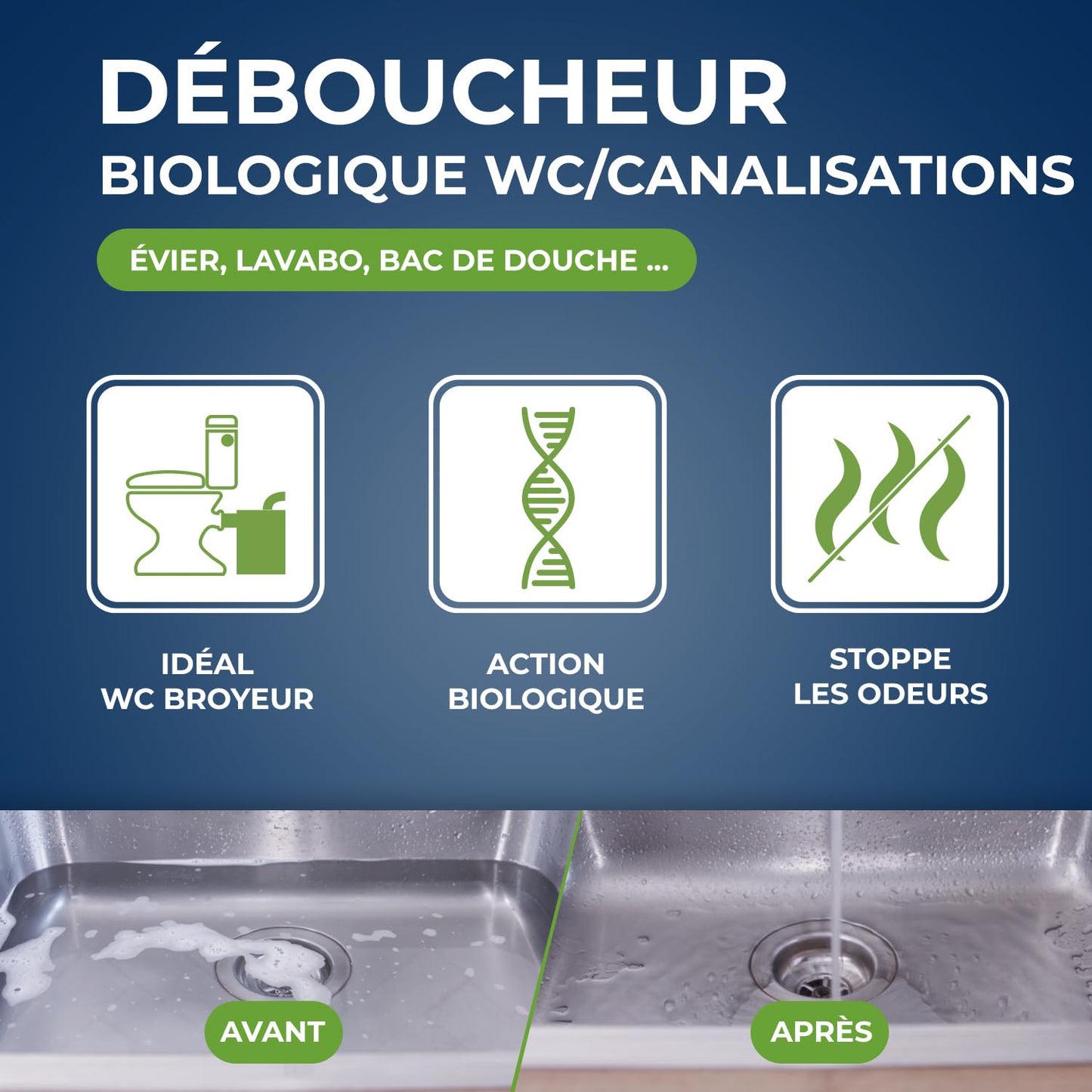 Déboucheur Biologique STARWAX WC Canalisations Sans Soude 1L - vue 3