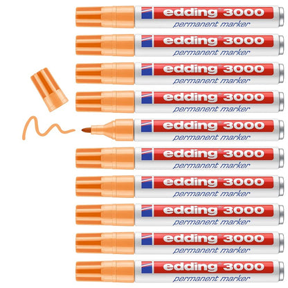 edding 3000 Marqueurs Permanents Orange – Lot de 10