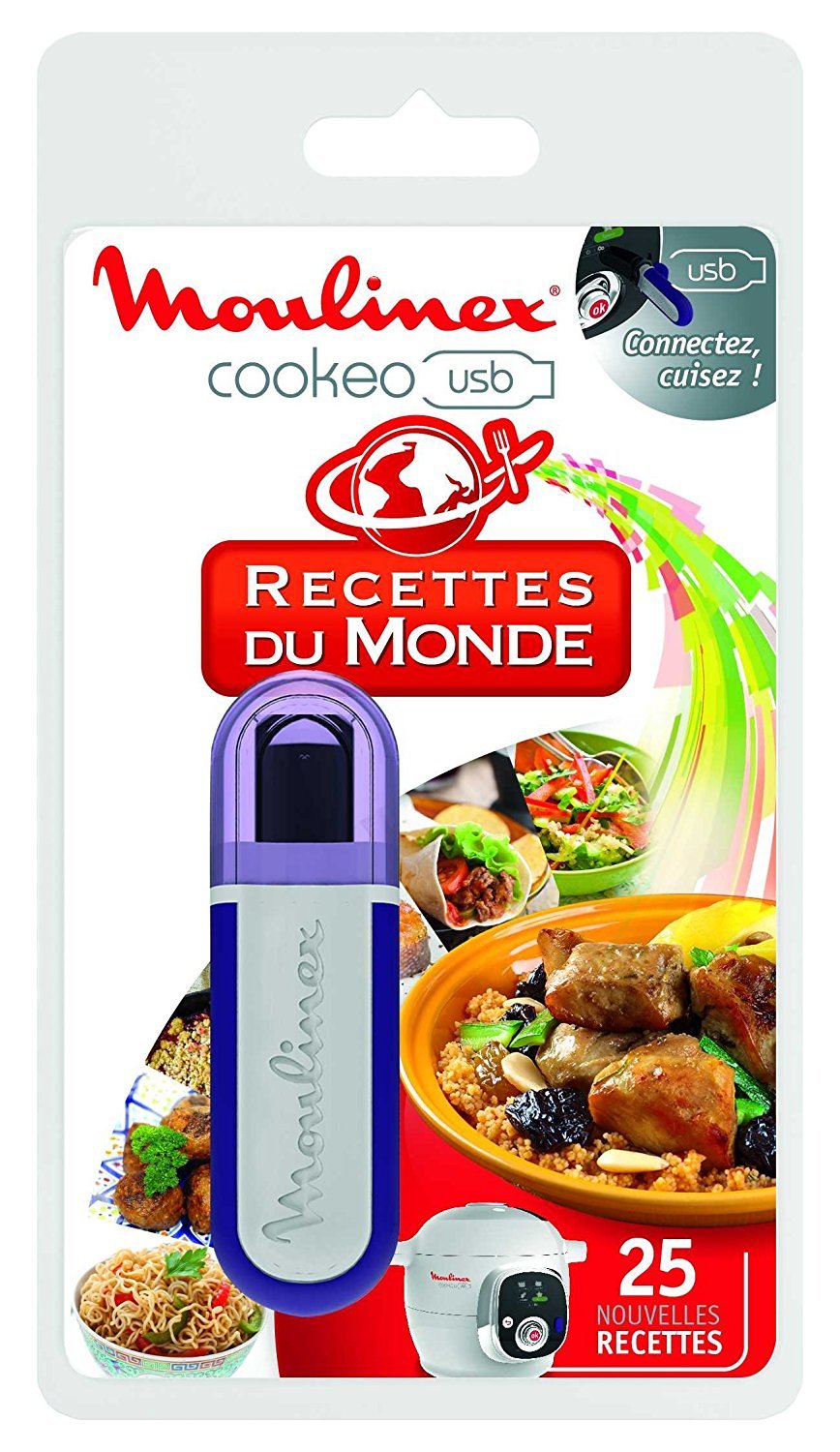 Moulinex Clé USB 25 Recettes Du Monde XA600111 – Cookeo Officiel