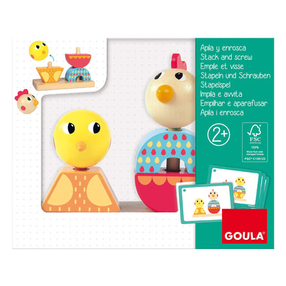 Goula Empile et Visse Cocotte 53154 – Jeu Éducatif Bois - vue 5