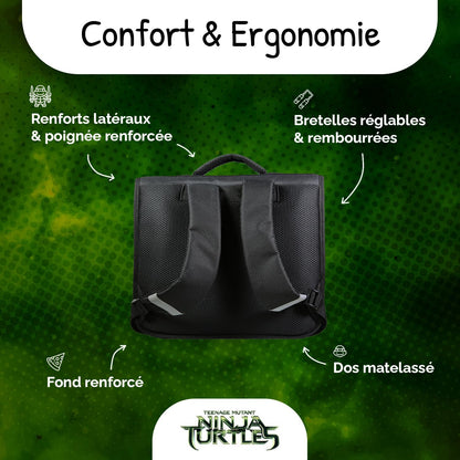 Cartable Tortues Ninja Bagtrotter – Sac à Dos Scolaire Enfant - vue 2