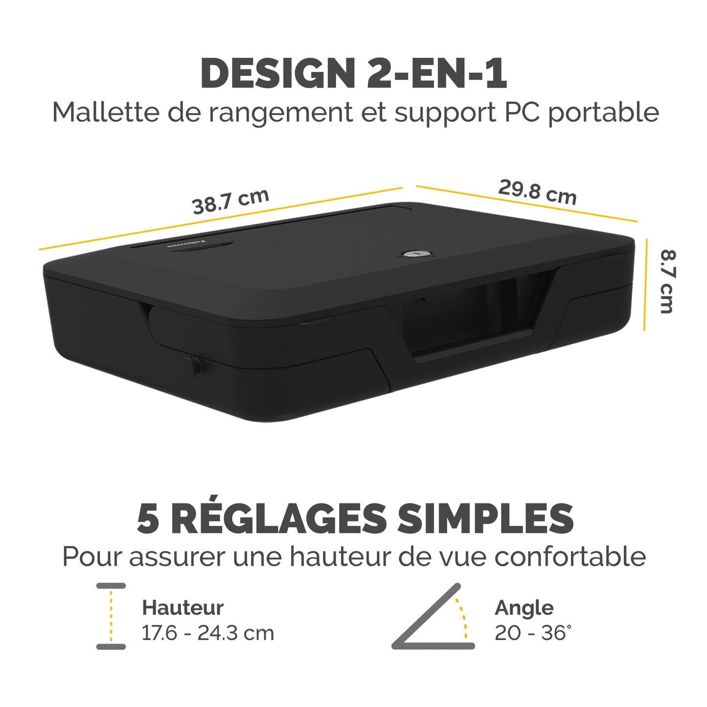 Boîte Rangement Fellowes Breyta Ergonomique 2-en-1 Noir - vue 4